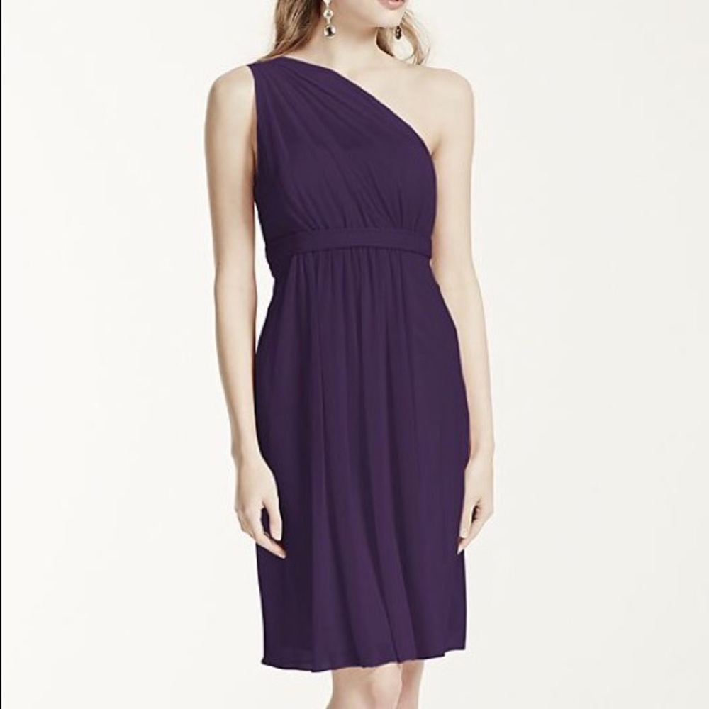 DAVID’s BRIDAL one shoulder dress